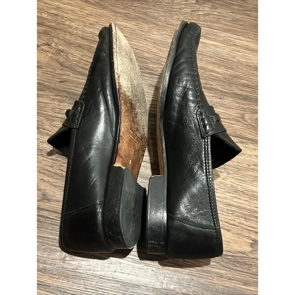 Bruno Magli Kirby 11.5 M Men's Horsebit Loafers Black Leather Italy